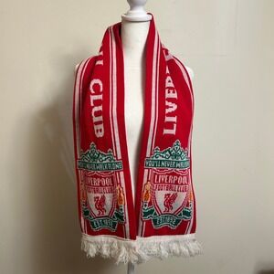 Liverpool Football Club Scarf Red White Green Crest You'll Never Walk Alone
